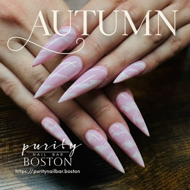 Embrace the beauty of autumn with this soft pink marble design 🍂✨ Perfectly crafted for the season at Purity Nail Bar, Boston. 🌸 Book your appointment today and let your nails make a statement! 💅

Visit us at puritynailbar.boston
▫️ ▫️ ▫️
#PurityNailBar #NailsByJohn #BostonNails #BostonNailTech #BrightonNails #BrooklineNails #NailsOfInstagram #NailsArtAddict #Nails #NailArt #Beauty #Fashion #LongNails #NailPorn #NailSwag #NailAddict #BrightonMA #boston #springbreak #bostoncolledge