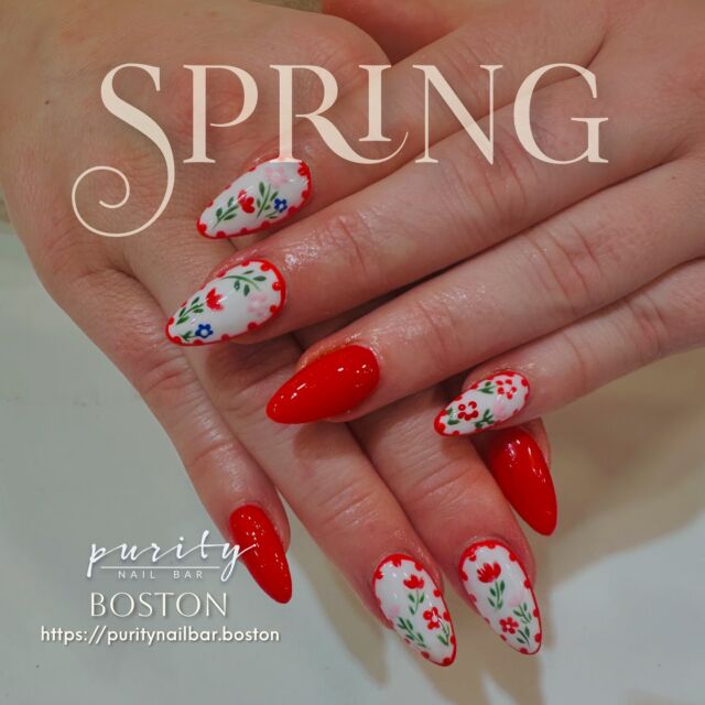 Floral pop meets bold red – your spring statement starts here!
This handcrafted flower power set is giving garden party glam with a fiery twist. It’s the season to bloom, and your nails should lead the way.

Appointments are filling fast — subscribe now for VIP perks, faster booking, and exclusive seasonal designs!

Let your nails tell your spring story.
Tag someone who’d rock this look!

#PurityNailBar #BostonNails #SpringNailArt #FloralNails #BoldBeauty #NailDesigns #NailSalonBoston #SpringReady #NailSubscription #NailGoals