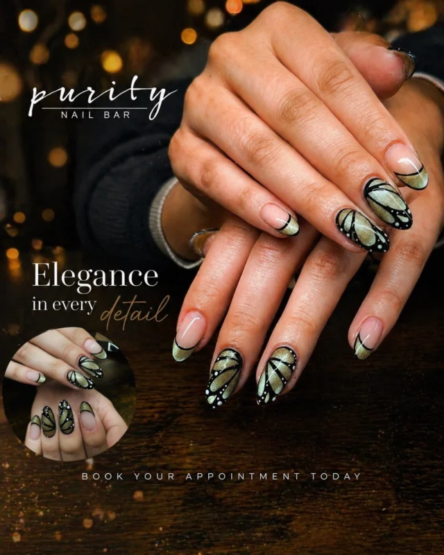 Elegance in every detail ✨🖤
A sophisticated design with golden accents and intricate artistry—perfect for when you want your nails to truly stand out.
Book your next set at Purity Nail Bar 💅
▫️ ▫️ #PurityNailBar #NailsByJohn #BostonNails #bostoncollege #BrightonNails