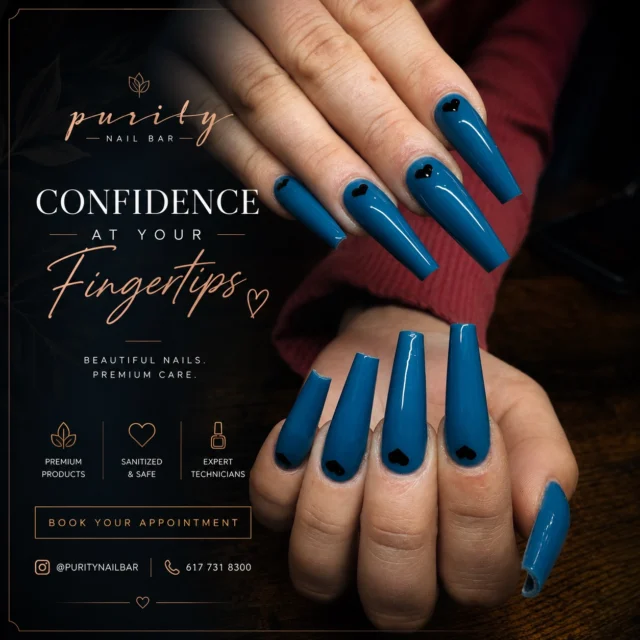 Would you try long coffin nails? 👀💅
This glossy blue set is serving confidence and drama 💙✨
▫️ ▫️ #PurityNailBar #NailsByJohn #BostonNails #BostonNailTech #bostoncolledge