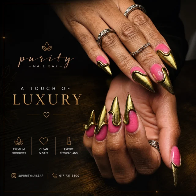 Okay, be honest… 👀
Are these nails a YES 😍 or a TOO BOLD 😱?

This pink and gold set is serving luxury, confidence, and main character energy. ✨💅
▫️ ▫️ #PurityNailBar #NailsByJohn #BostonNails #BostonNailTech #bostoncolledge