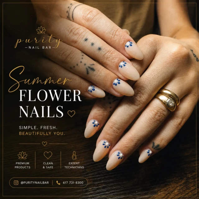 🌼 Less is more… especially in summer. ☀️💙

Soft nude tones paired with delicate blue florals create a look that’s effortlessly elegant and perfect for every occasion. Fresh, minimal, and beautifully timeless—just like summer.
▫️ ▫️ #PurityNailBar #NailsByJohn #Brightonnails #bostonnailsalon #bostoncolledge